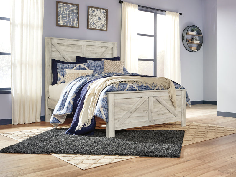 Bellaby Queen Crossbuck Panel Bed, Dresser and Mirror from Ashley - Luna Furniture