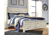 Bellaby Whitewash King Crossbuck Panel Bed from Ashley - Luna Furniture