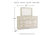Bellaby Whitewash Dresser and Mirror -  Ashley - Luna Furniture