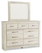 Bellaby Whitewash Queen Panel Bed, Dresser, Mirror, and Nightstand from Ashley - Luna Furniture