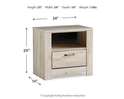 Bellaby Whitewash Queen Panel Bed, Dresser, Mirror, and Nightstand from Ashley - Luna Furniture