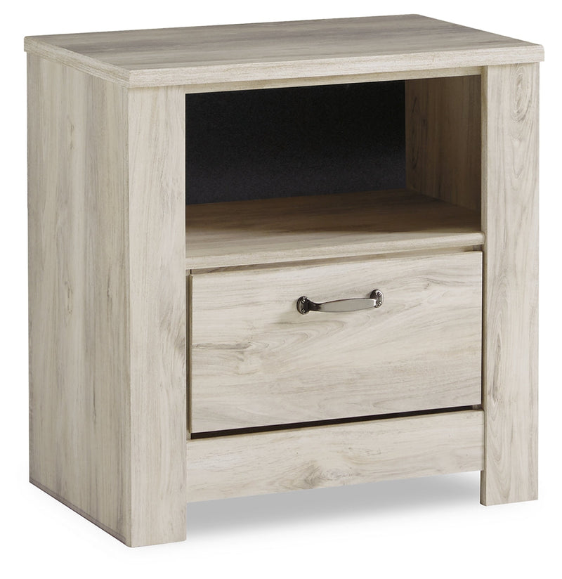 Bellaby Whitewash Queen Panel Bed, Dresser, Mirror, and Nightstand from Ashley - Luna Furniture