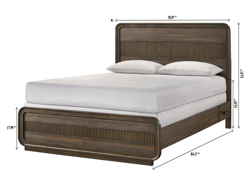 Kinkaid Warm Wood King Bed from Crown Mark - Luna Furniture