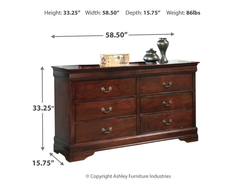Alisdair Brown Queen Sleigh Bed, Dresser, Chest and Nightstand from Ashley - Luna Furniture