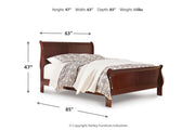 Alisdair Reddish Brown California King Sleigh Bed -  Ashley - Luna Furniture
