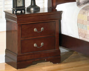Alisdair Reddish Brown Full Sleigh Bed and Nightstand from Ashley - Luna Furniture
