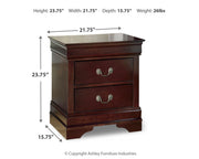 Alisdair Reddish Brown Full Sleigh Bed and Nightstand from Ashley - Luna Furniture