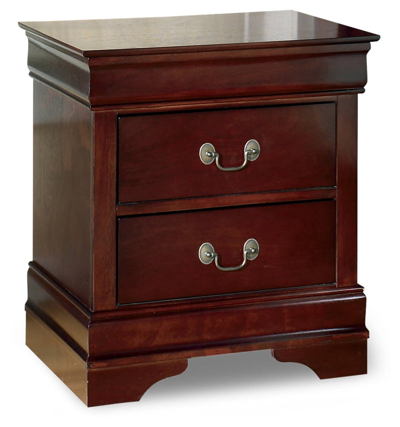 Alisdair Reddish Brown Full Sleigh Bed and Nightstand from Ashley - Luna Furniture