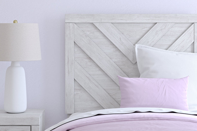 Cayboni Whitewash Twin Panel Bed -  Ashley - Luna Furniture