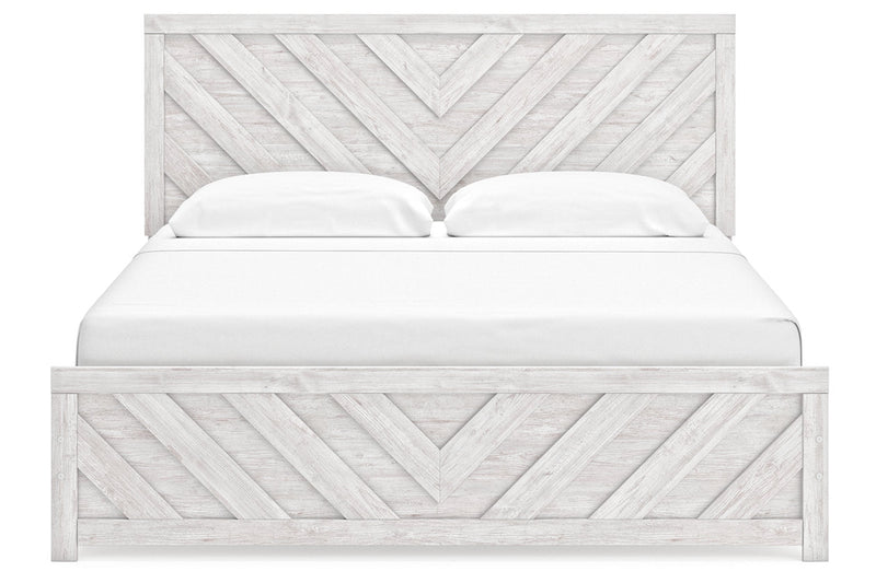 Cayboni Whitewash King Panel Bed -  Ashley - Luna Furniture