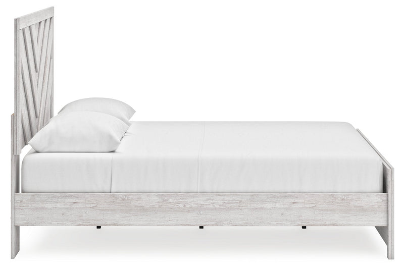 Cayboni Whitewash King Panel Bed -  Ashley - Luna Furniture