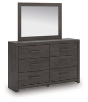Prendonea Dark Charcoal Queen Panel Bed, Dresser, Mirror and Nightstand from Ashley - Luna Furniture