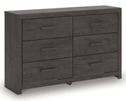 Prendonea Dark Charcoal Queen Panel Bed, Dresser and Nightstand from Ashley - Luna Furniture