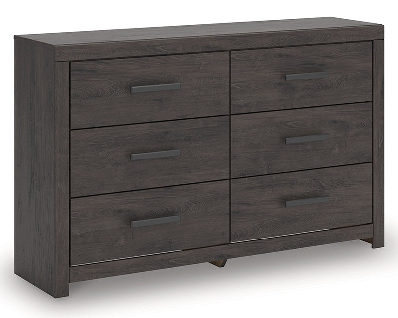 Prendonea Dark Charcoal Queen Panel Bed, Dresser and Nightstand from Ashley - Luna Furniture