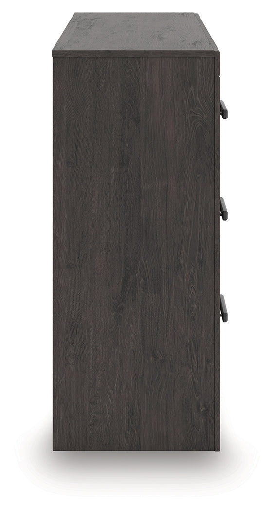 Prendonea Dark Charcoal Queen Panel Bed, Dresser and Nightstand from Ashley - Luna Furniture