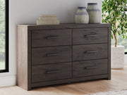 Prendonea Dark Charcoal Queen Panel Bed, Dresser and Nightstand from Ashley - Luna Furniture