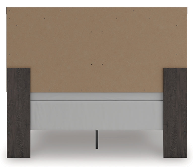 Prendonea Dark Charcoal Queen Panel Bed, Dresser, Mirror and Nightstand from Ashley - Luna Furniture