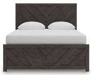 Prendonea Dark Charcoal Queen Panel Bed, Dresser, Mirror and Nightstand from Ashley - Luna Furniture