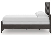 Prendonea Dark Charcoal Queen Panel Bed, Dresser, Mirror and Nightstand from Ashley - Luna Furniture