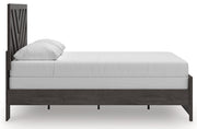Prendonea Dark Charcoal Queen Panel Bed, Dresser, Mirror and Nightstand from Ashley - Luna Furniture