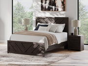Prendonea Dark Charcoal Queen Panel Bed, Dresser, Mirror and Nightstand from Ashley - Luna Furniture