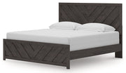 Prendonea Dark Charcoal King Panel Bed, Dresser, Mirror and Nightstand from Ashley - Luna Furniture