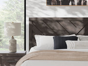 Prendonea Dark Charcoal King Panel Bed, Dresser, Mirror and Nightstand from Ashley - Luna Furniture