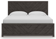 Prendonea Dark Charcoal King Panel Bed, Dresser, Mirror and Nightstand from Ashley - Luna Furniture