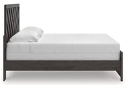 Prendonea Dark Charcoal King Panel Bed, Dresser, Mirror and Nightstand from Ashley - Luna Furniture