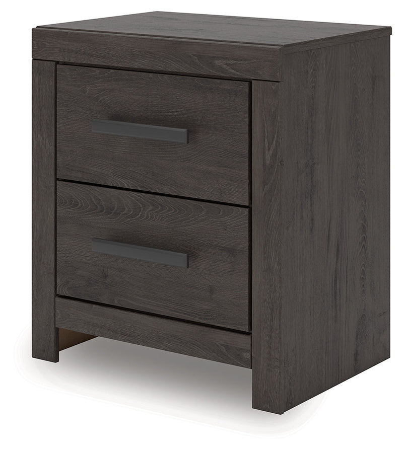 Prendonea Dark Charcoal Queen Panel Bed, Dresser and Nightstand from Ashley - Luna Furniture