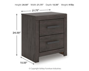 Prendonea Dark Charcoal Queen Panel Bed, Dresser, Mirror and Nightstand from Ashley - Luna Furniture