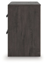Prendonea Dark Charcoal King Panel Bed, Dresser, Mirror and Nightstand from Ashley - Luna Furniture