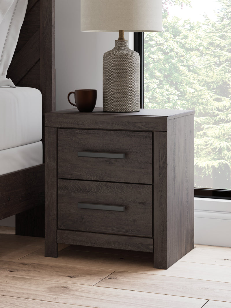 Prendonea Dark Charcoal Queen Panel Bed, Dresser and Nightstand from Ashley - Luna Furniture