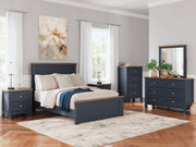 Landocken Full Panel Bed, Dresser and Mirror in Brown/Blue from Ashley - Luna Furniture