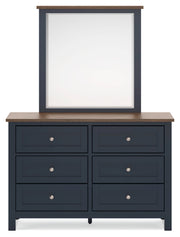 Landocken Full Panel Bed, Dresser and Mirror in Brown/Blue from Ashley - Luna Furniture
