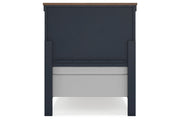 Landocken Brown/Blue Twin Panel Bed -  Ashley - Luna Furniture