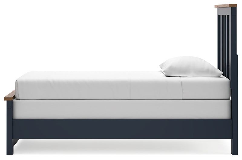 Landocken Brown/Blue Twin Panel Bed, Chest and Nightstand from Ashley - Luna Furniture
