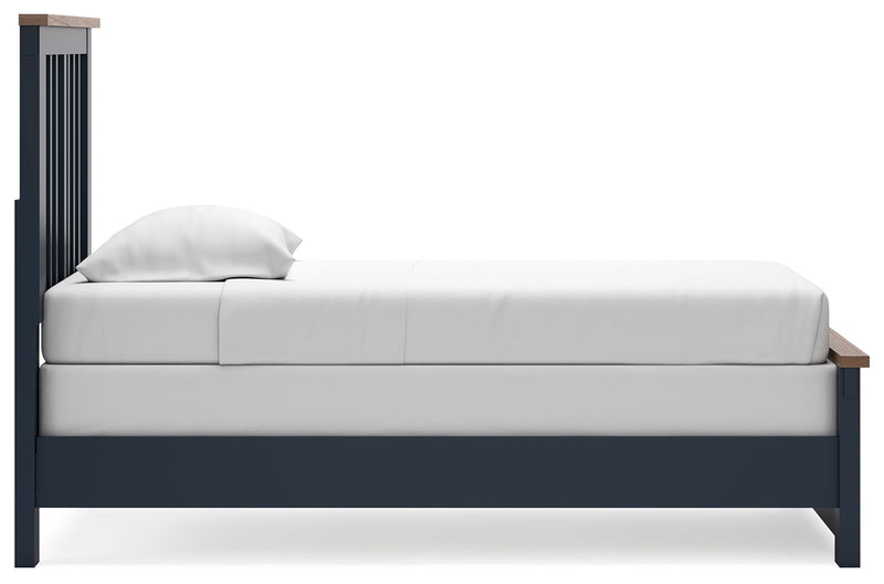 Landocken Brown/Blue Twin Panel Bed, Chest and Nightstand from Ashley - Luna Furniture