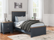 Landocken Brown/Blue Twin Panel Bed, Chest and Nightstand from Ashley - Luna Furniture