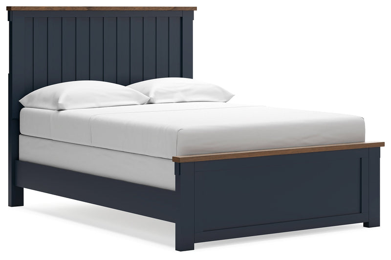 Landocken Full Panel Bed, Dresser and Mirror in Brown/Blue from Ashley - Luna Furniture
