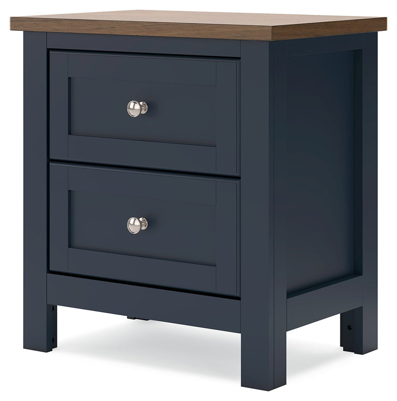 Landocken Brown/Blue Twin Panel Bed, Chest and Nightstand from Ashley - Luna Furniture