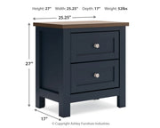 Landocken Brown/Blue Twin Panel Bed, Chest and Nightstand from Ashley - Luna Furniture