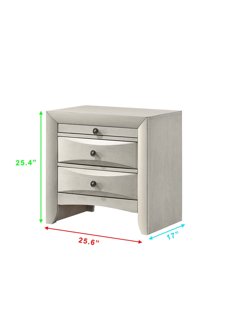 Emily White Nightstand from Crown Mark - Luna Furniture
