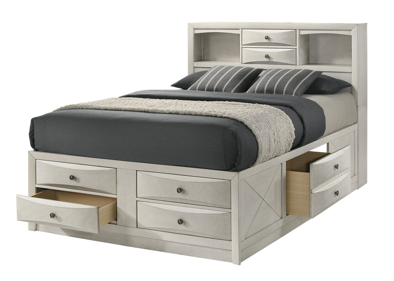 Emily White King Storage Platform Bed from Crown Mark - Luna Furniture