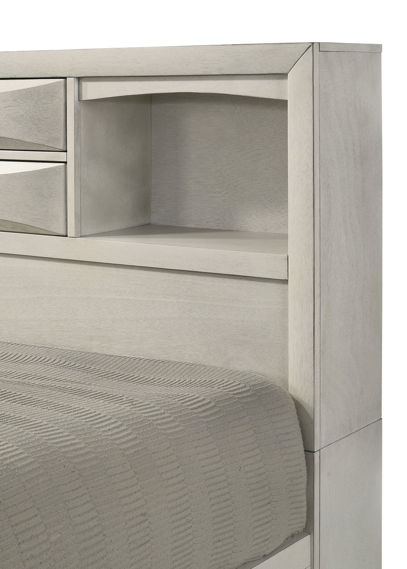 Emily White Queen Storage Platform Bed from Crown Mark - Luna Furniture