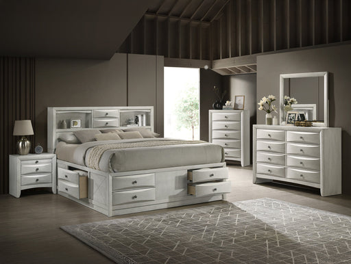 Emily White Storage Platform Bedroom Set from Crown Mark - Luna Furniture