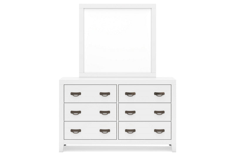 Binterglen White Dresser and Mirror -  Ashley - Luna Furniture