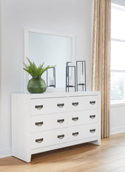Binterglen White California King Panel Bed with Mirrored Dresser from Ashley - Luna Furniture