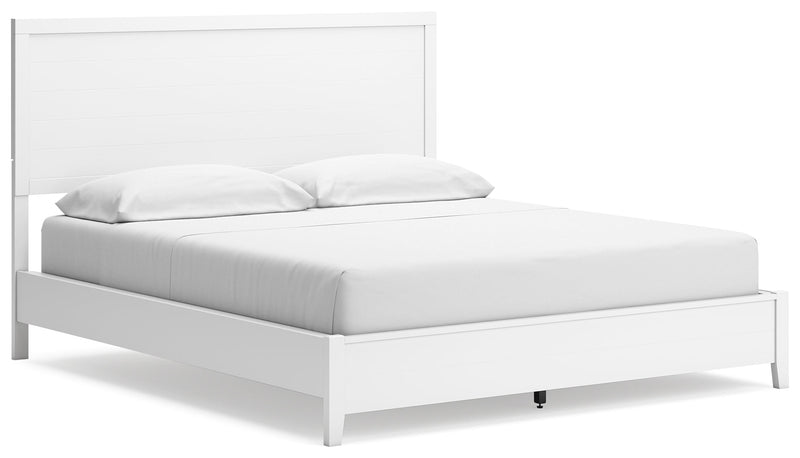 Binterglen White California King Panel Bed with Mirrored Dresser from Ashley - Luna Furniture