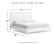 Binterglen White California King Panel Bed with Mirrored Dresser from Ashley - Luna Furniture